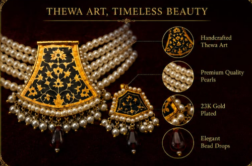 Royal Rajasthani Thewa Necklace Set